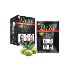 Dexe Black Hair Color Shampoo Natural Black (25ml X 10 Sachet) Instant Color