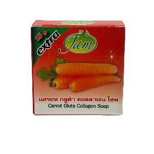 Jam Carrot Gluta Collagen Soap Bar Face Body Brightening Moisturizing 65 g